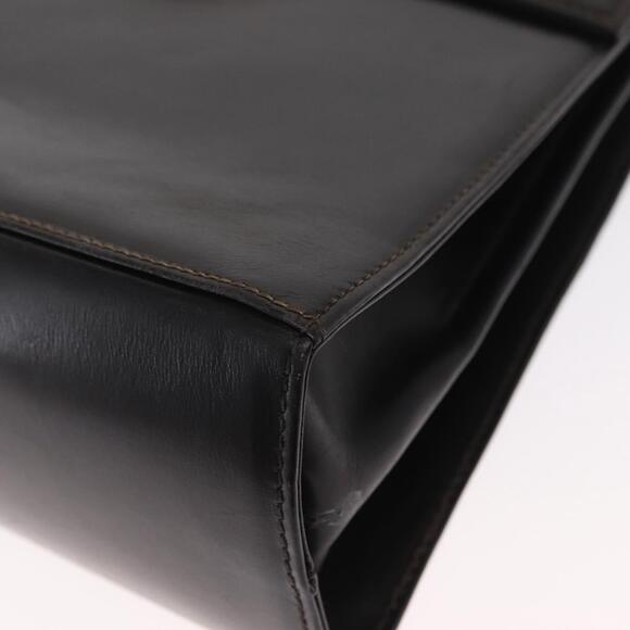 Salvatore Ferragamo Gancini Hand Bag Leather 2way Black Gold Auth ka1065 - Picture 16 of 16